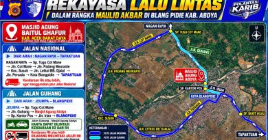 POLRES ABDYA LAKUKAN PENGALIHAN SEMENTARA KENDARAAN TONASE BESAR DI RUAS JALAN GUHANG SAAT PERINGATAN MAULID NABI POLRES ABDYA LAKUKAN PENGALIHAN SEMENTARA KENDARAAN TONASE BESAR DI RUAS JALAN GUHANG SAAT PERINGATAN MAULID NABI