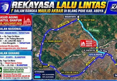 POLRES ABDYA LAKUKAN PENGALIHAN SEMENTARA KENDARAAN TONASE BESAR DI RUAS JALAN GUHANG SAAT PERINGATAN MAULID NABI POLRES ABDYA LAKUKAN PENGALIHAN SEMENTARA KENDARAAN TONASE BESAR DI RUAS JALAN GUHANG SAAT PERINGATAN MAULID NABI