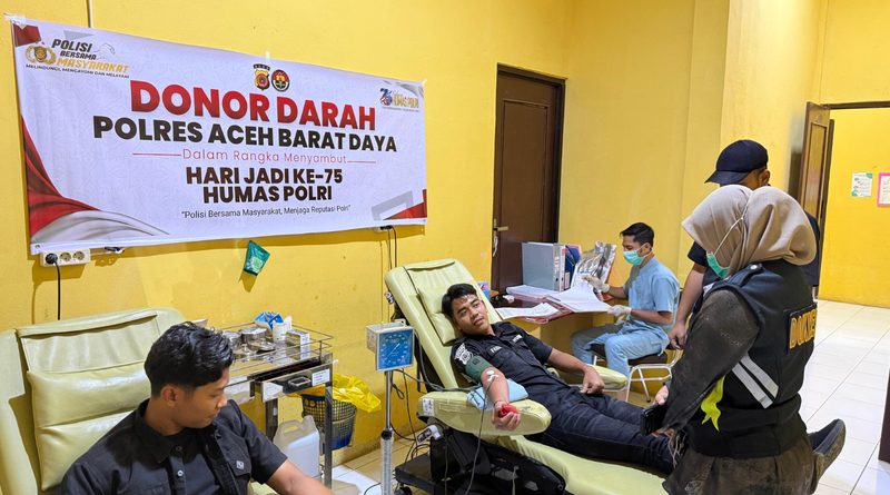 Sambut Hari Jadi Humas Polri Ke-75 Tahun 2026, Polres Abdya Gelar Bakti Kesehatan Donor Darah UTD RSU Teuku Pekan Kabupaten Aceh Barat Daya Sambut Hari Jadi Humas Polri Ke-75 Tahun 2026, Polres Abdya Gelar Bakti Kesehatan Donor Darah UTD RSU Teuku Pekan Kabupaten Aceh Barat Daya